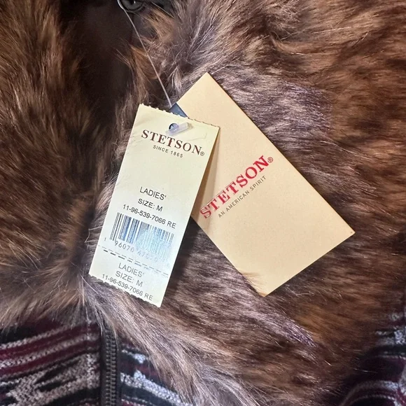 Nwt Stetson fur collar coat ladies medium - Picture 3 of 3